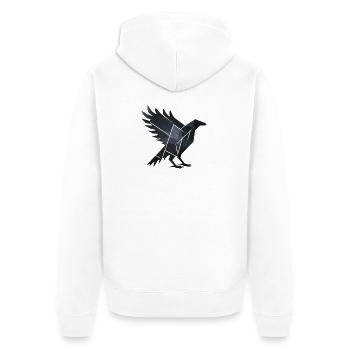 Corbeau noir - Veste à capuche bio Premium Unisexe - blanc - Dos - Thijin (182cm)