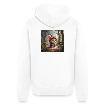 Shining Forest Mage Mouse - Unisex Premium Organic Zip Hoodie - white - Back - Thijin (182cm)