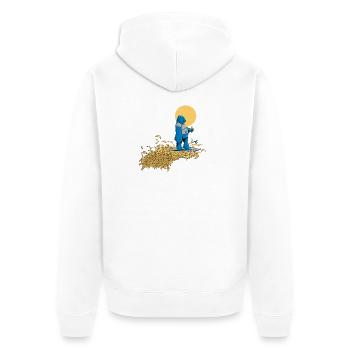 Banana Dream (ohne Text) - Unisex Premium Bio Zip Hoodie - Weiß - Hinten - Thijin (182cm)