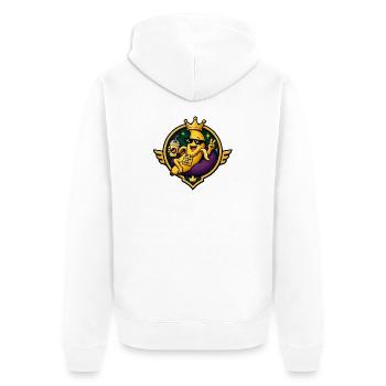 Königliche Banane mit Swag - Unisex Premium Bio Zip Hoodie - Weiß - Hinten - Thijin (182cm)