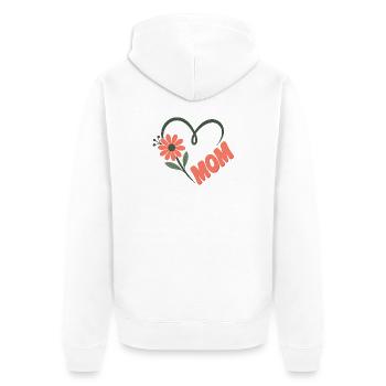 Mom Flowers Heart - Unisex Premium Organic Zip Hoodie - white - Back - Thijin (182cm)