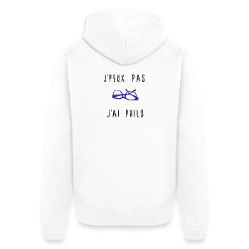 J'peux Pas J'ai Philo Humour - Veste à capuche bio Premium Unisexe - blanc - Dos - Thijin (182cm)