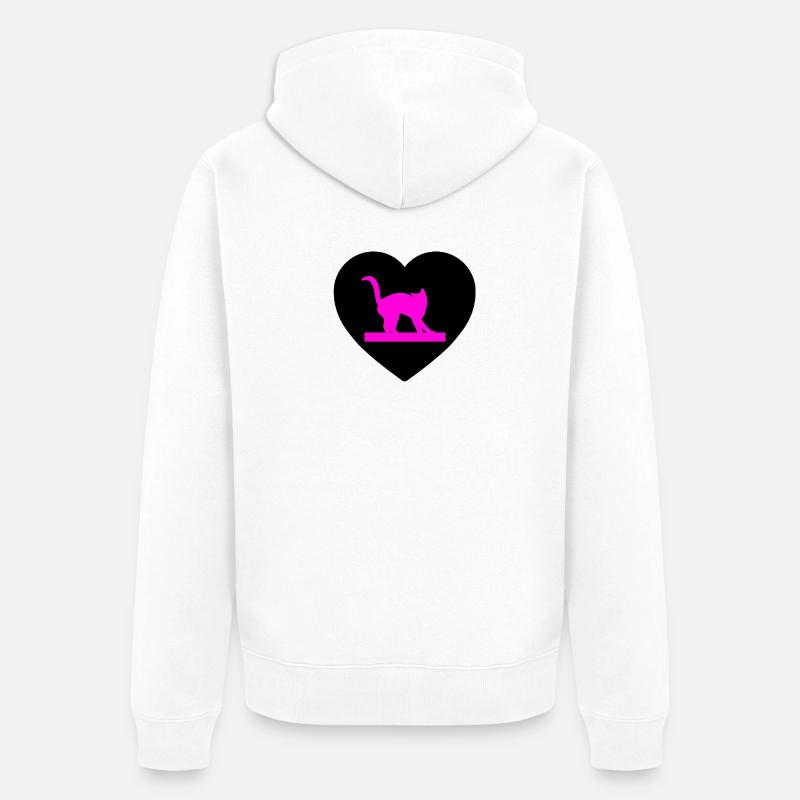 félin - Veste à capuche bio Premium Unisexe - blanc