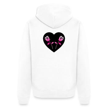 Rosen - Unisex Premium Bio Zip Hoodie - Weiß - Hinten - Thijin (182cm)