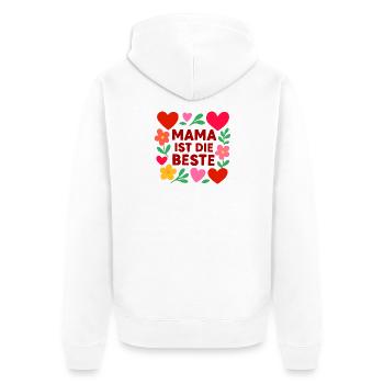 Mama ist die Beste  - Unisex Premium Bio Zip Hoodie - Weiß - Hinten - Thijin (182cm)