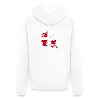 Denmark Flag Map - Unisex Premium Organic Zip Hoodie - white - Back - Thijin (182cm)