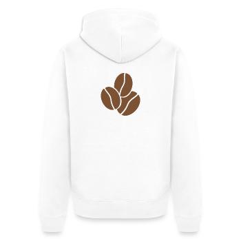 Coffee Beans - Unisex Premium Organic Zip Hoodie - white - Back - Thijin (182cm)