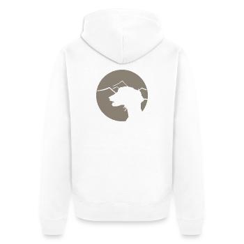 Lévrier arabe - silhouette de saluki en cercle - Veste à capuche bio Premium Unisexe - blanc - Dos - Thijin (182cm)