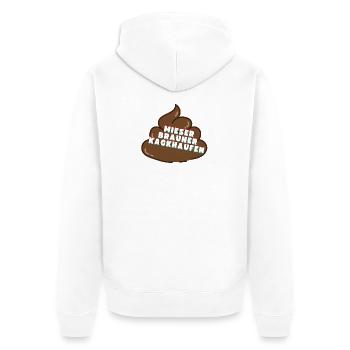 Mieser Brauner Haufen - Unisex Premium Bio Zip Hoodie - Weiß - Hinten - Thijin (182cm)