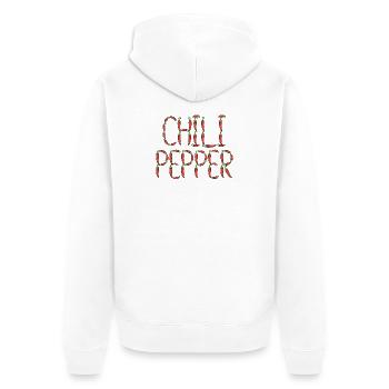 Chili pepper typography - Unisex Premium Organic Zip Hoodie - white - Back - Thijin (182cm)