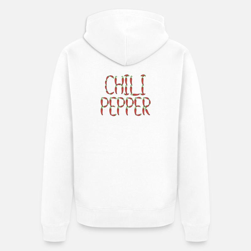 Typographie du piment - Veste à capuche bio Premium Unisexe - blanc