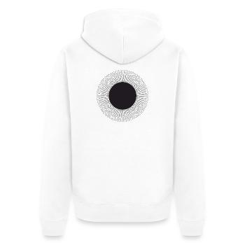 Radialer Punkt-Sonnenstrahl - Unisex Premium Bio Zip Hoodie - Weiß - Hinten - Thijin (182cm)
