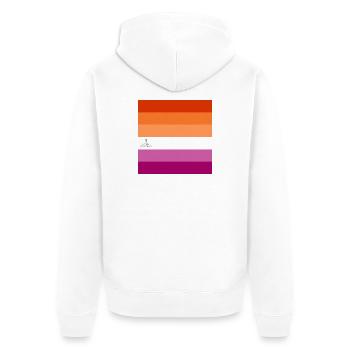 Lesbian Visibility - Unisex Premium Bio Zip Hoodie - Weiß - Hinten - Thijin (182cm)