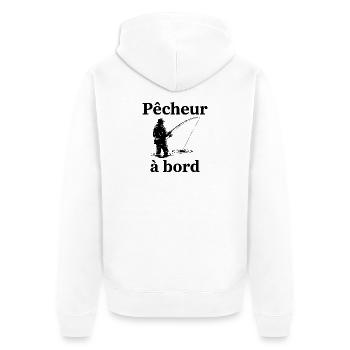 Sticker Autocollant pour Voiture pêcheur à Bord - Veste à capuche bio Premium Unisexe - blanc - Dos - Thijin (182cm)