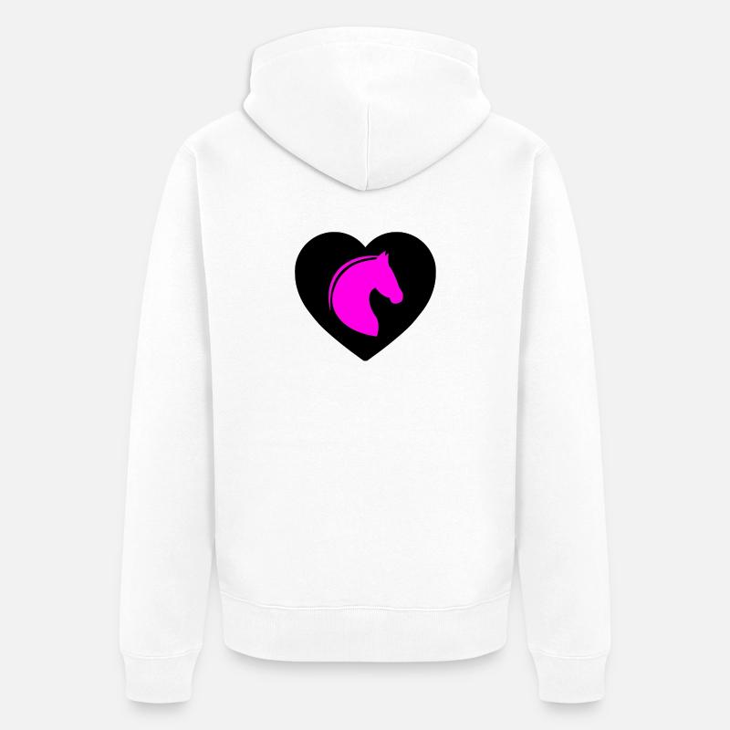 horses - Unisex Premium Organic Zip Hoodie - white