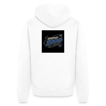 Original 1999 – Vintage Limited Edition Design - Unisex Premium Bio Zip Hoodie - Weiß - Hinten - Thijin (182cm)