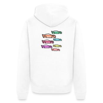 Autos - Unisex Premium Bio Zip Hoodie - Weiß - Hinten - Thijin (182cm)