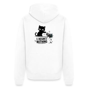  I Regret Nothing Lustige Schwarze Katze Stürzt - Unisex Premium Bio Zip Hoodie - Weiß - Hinten - Thijin (182cm)
