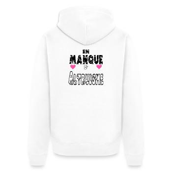 Fehlender Altruismus - Unisex Premium Bio Zip Hoodie - Weiß - Hinten - Thijin (182cm)