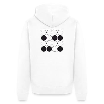 Circle Grid design - Unisex Premium Organic Zip Hoodie - white - Back - Thijin (182cm)