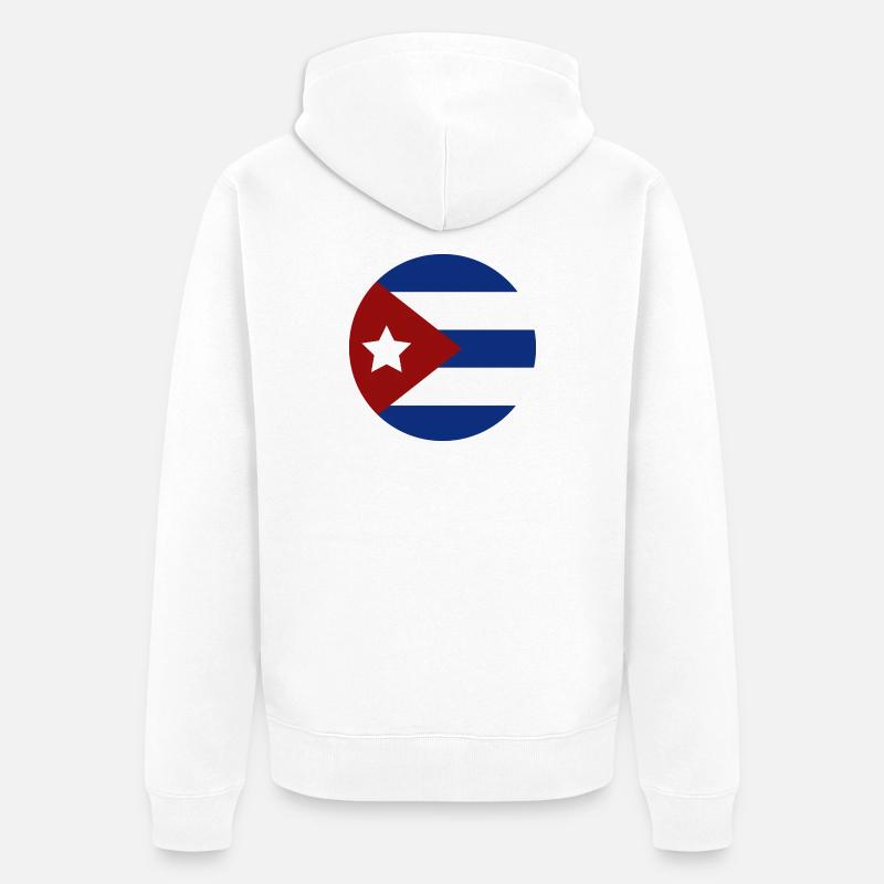 Drapeau cubain - Veste à capuche bio Premium Unisexe - blanc