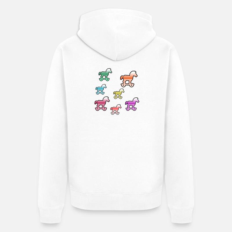 Chevaux - Veste à capuche bio Premium Unisexe - blanc