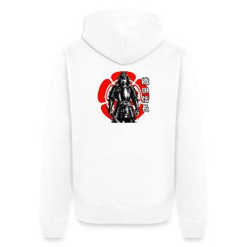 Oda Nobunaga, un grand unificateur du Japon - Veste à capuche bio Premium Unisexe - blanc - Dos - Thijin (182cm)
