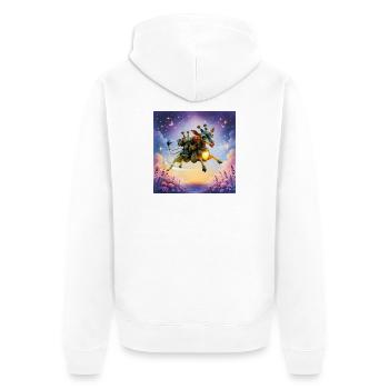 Rocket giraffe with heart - Unisex Premium Organic Zip Hoodie - white - Back - Thijin (182cm)