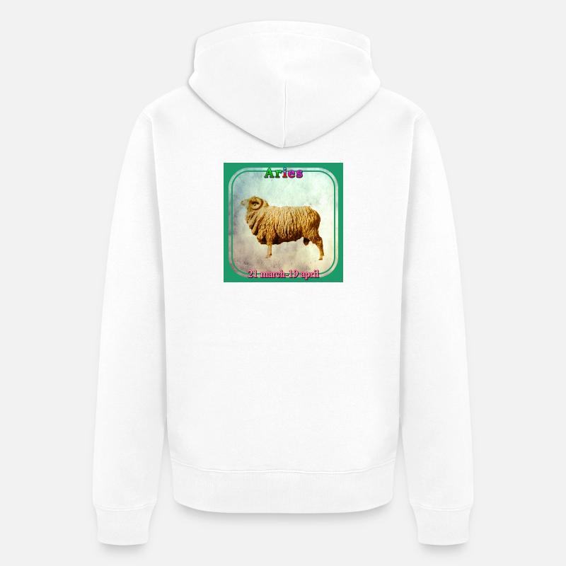 Widder - Unisex Premium Bio Zip Hoodie - Weiß