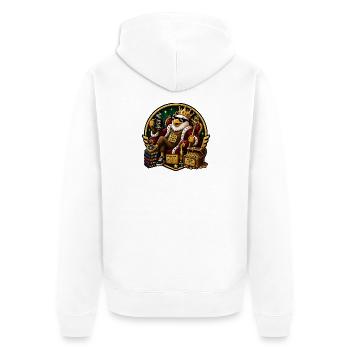 Königspinguin des Erfolgs - Unisex Premium Bio Zip Hoodie - Weiß - Hinten - Thijin (182cm)