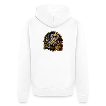 Königskoala: Fokus, Reichtum & Ziele - Unisex Premium Bio Zip Hoodie - Weiß - Hinten - Thijin (182cm)