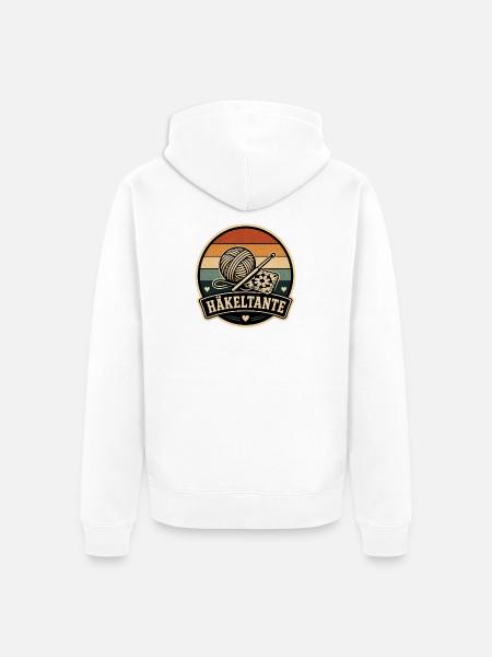 Häkeltante Retro - Unisex Premium Bio Zip Hoodie - Weiß