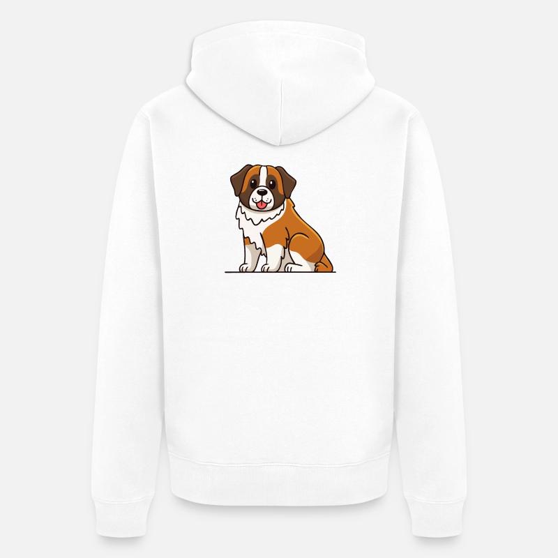Saint-Bernard (bande dessinée) - Veste à capuche bio Premium Unisexe - blanc