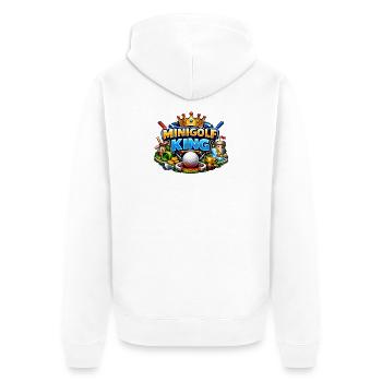 Minigolf King – König des Minigolfs - Unisex Premium Bio Zip Hoodie - Weiß - Hinten - Thijin (182cm)