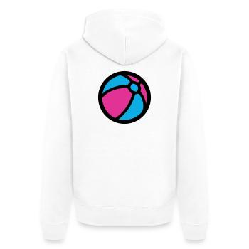 Wasserball Strand Sommer Icon - Unisex Premium Bio Zip Hoodie - Weiß - Hinten - Thijin (182cm)