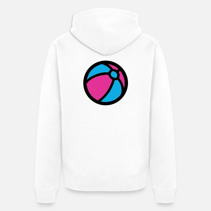 Icône d’été de plage de water-polo - Veste à capuche bio Premium Unisexe - blanc