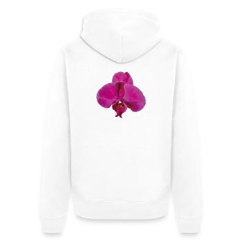 Vivid_Pink_Phalaenopsis_Noth_Orchid_Bloom - Veste à capuche bio Premium Unisexe - blanc - Dos - Thijin (182cm)