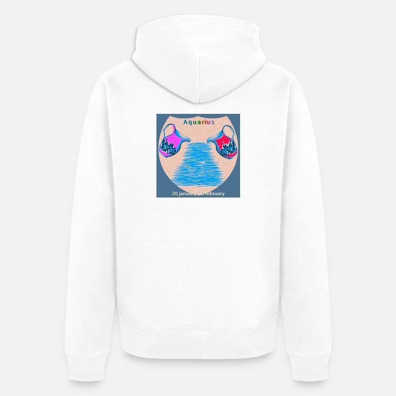 Verseau - Veste à capuche bio Premium Unisexe - blanc