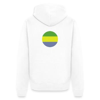 Drapeau rond du Gabon - Veste à capuche bio Premium Unisexe - blanc - Dos - Thijin (182cm)