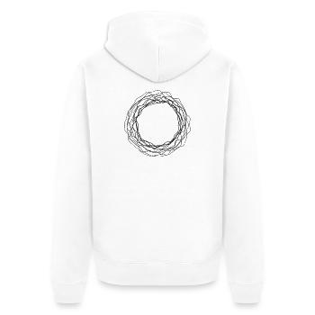 Tangled Wreath Circular Line Art - Unisex Premium Organic Zip Hoodie - white - Back - Thijin (182cm)