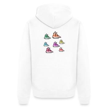 Sail - Unisex Premium Organic Zip Hoodie - white - Back - Thijin (182cm)