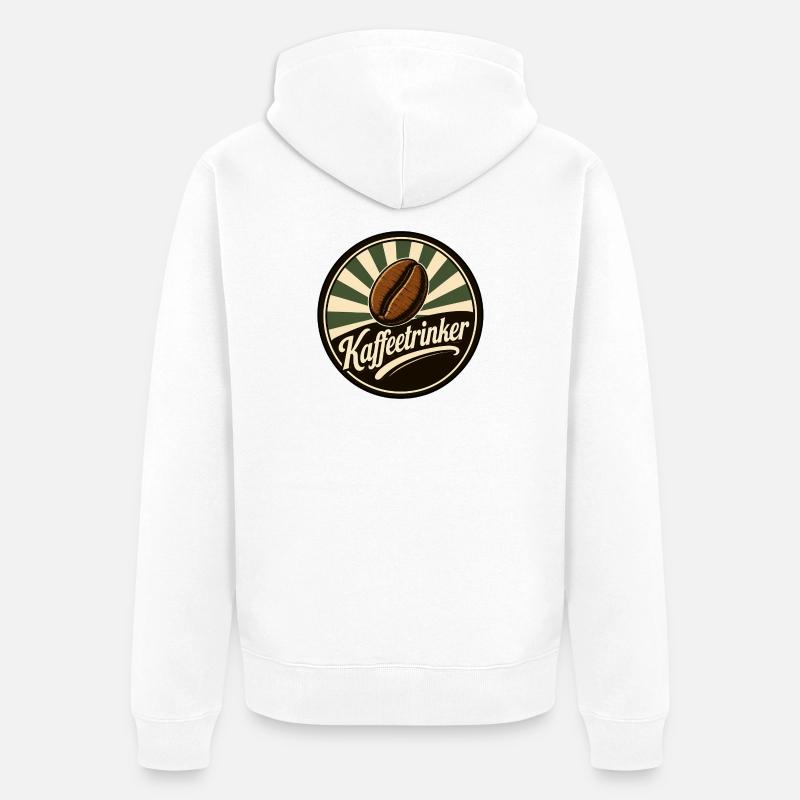 Kaffeetrinker klassisch - Unisex Premium Bio Zip Hoodie - Weiß