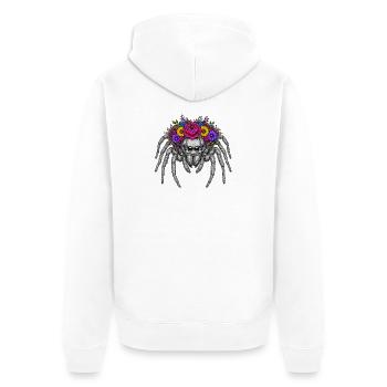 Flower wreath spider illustration - Unisex Premium Organic Zip Hoodie - white - Back - Thijin (182cm)