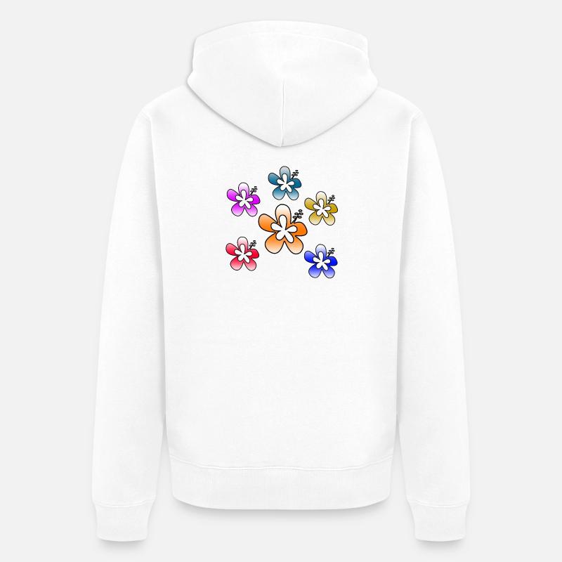Fleur - Veste à capuche bio Premium Unisexe - blanc