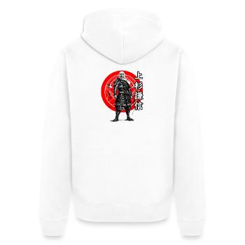 Uesugi Kenshin, der Drache von Echigo - Unisex Premium Bio Zip Hoodie - Weiß - Hinten - Thijin (182cm)