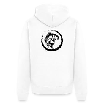 Karpfen Angeln - Unisex Premium Bio Zip Hoodie - Weiß - Hinten - Thijin (182cm)