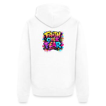 Faith_over_Fear - Veste à capuche bio Premium Unisexe - blanc - Dos - Thijin (182cm)