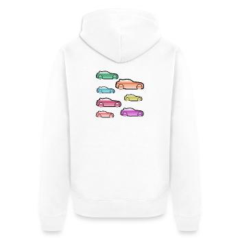 Autos - Unisex Premium Bio Zip Hoodie - Weiß - Hinten - Thijin (182cm)