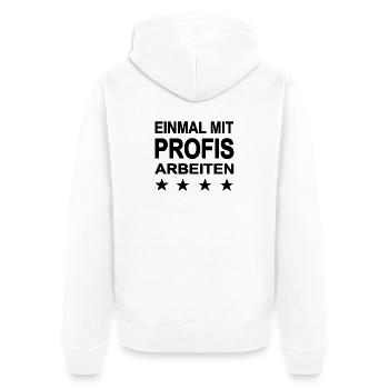 Arbeiten - Unisex Premium Bio Zip Hoodie - Weiß - Hinten - Thijin (182cm)