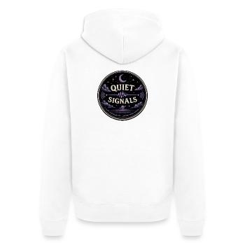Quiet Signals Cosmos Night - Unisex Premium Organic Zip Hoodie - white - Back - Thijin (182cm)